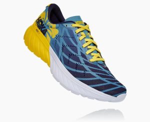 Hoka One One Women's IRONMAN Kona Mach 2 Running Shoes Blue/Yellow - AU RYNE